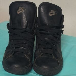 Nike Black Leather High-Tops